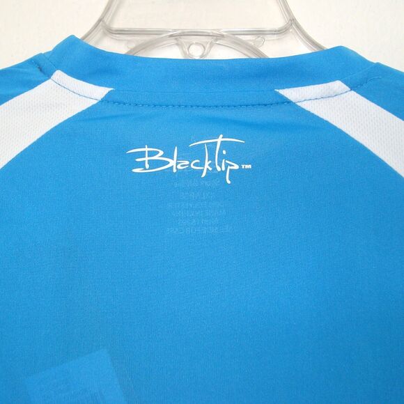 NWT Black Tip Mens UPF 30 Wicking Long Sleeve Sport Gill Tee Size XXL Blue White - Picture 9 of 10